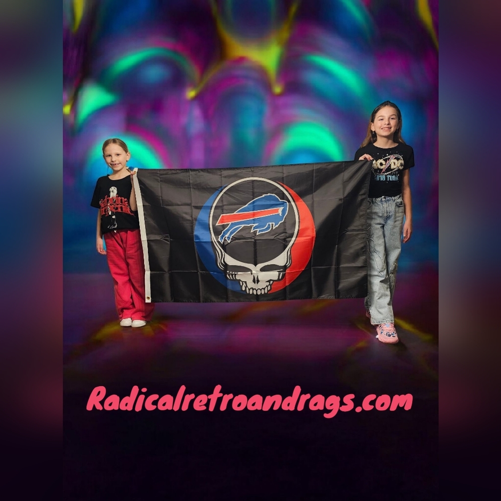 Grateful Dead Buffalo Bills Flag Banner 3x5 NEW Steal Your Face